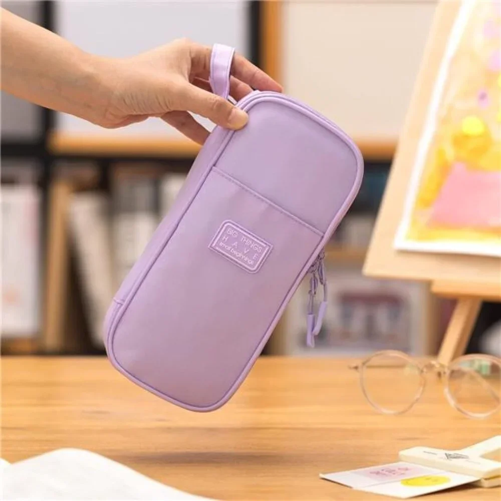 Durable Purple Pencil Case Pouch‎ Bag Storage School Supplies for Girls, Teens